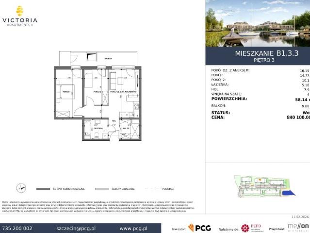 Mieszkanie 58,1m²
