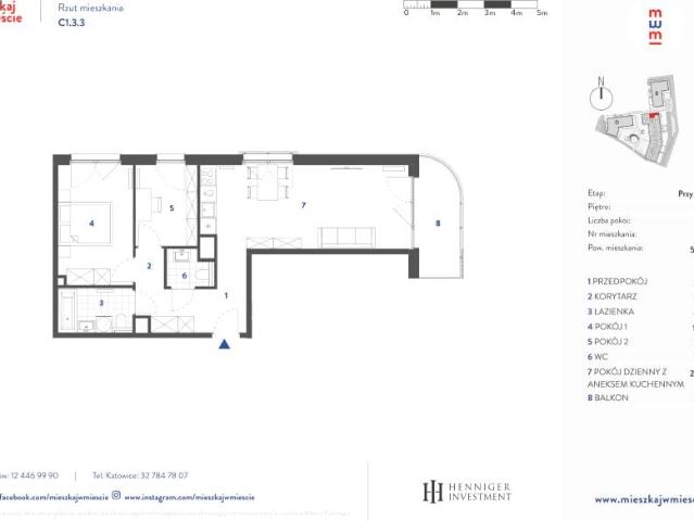 Mieszkanie 58,3m²