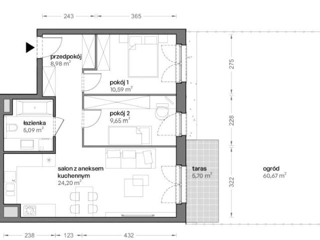 Mieszkanie 58,5m²