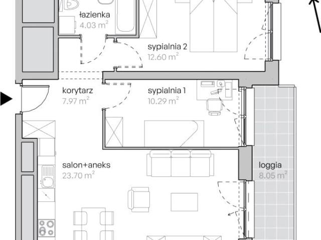 Mieszkanie 58,5m²