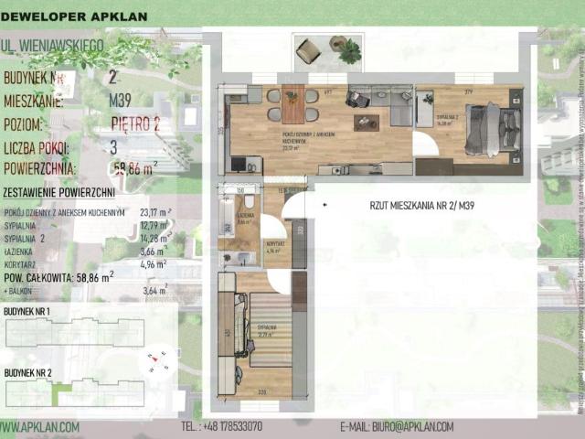 Mieszkanie 58,6m²
