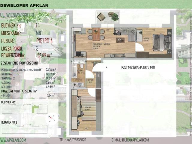 Mieszkanie 58,6m²