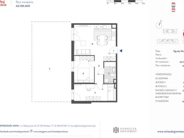 Mieszkanie 58,6m²