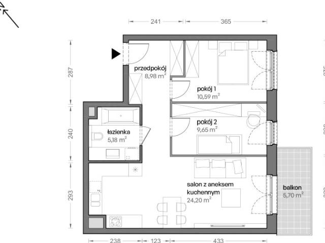 Mieszkanie 58,6m²