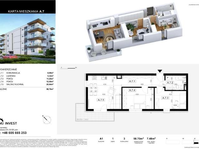 Mieszkanie 58,7m²