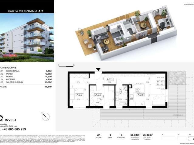 Mieszkanie 58,8m²