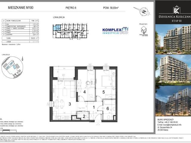 Mieszkanie 58,8m²