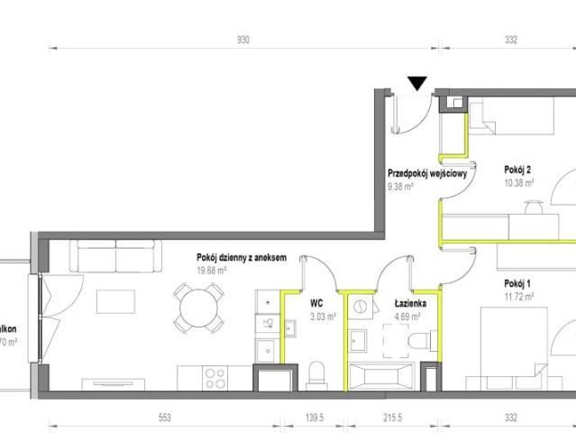 Mieszkanie 58,9m²