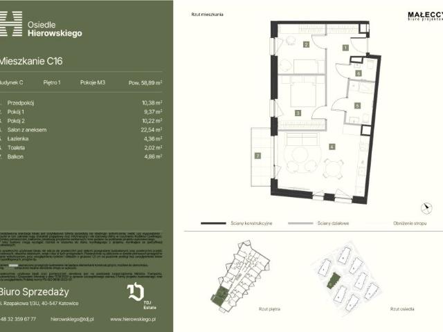 Mieszkanie 58,9m²
