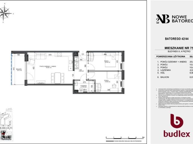 Mieszkanie 58m²