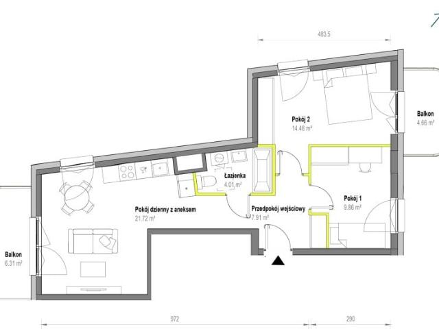 Mieszkanie 58m²