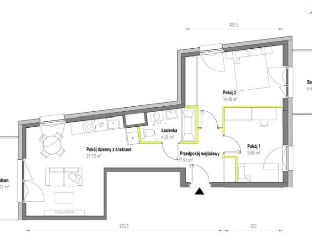 Mieszkanie 58m²