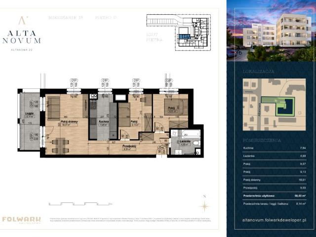 Mieszkanie 58m²