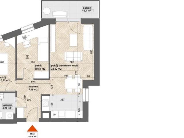 Mieszkanie 59,2m²