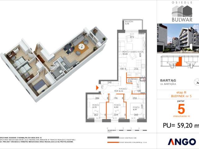Mieszkanie 59,2m²