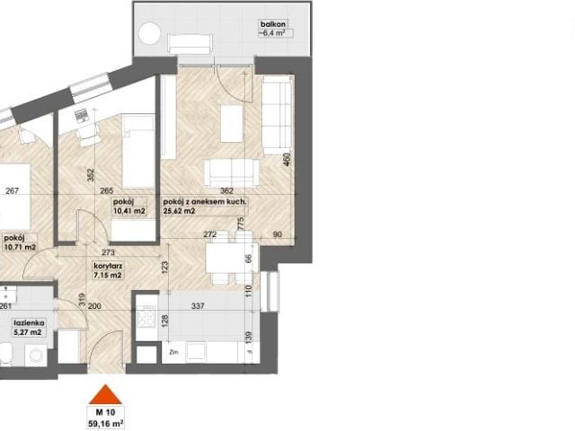 Mieszkanie 59,2m²