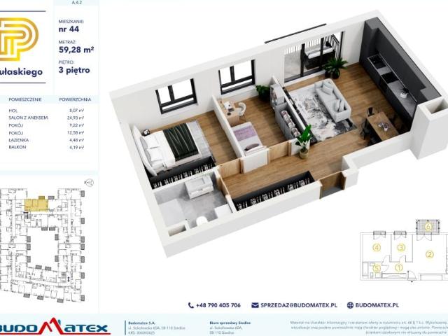 Mieszkanie 59,3m²