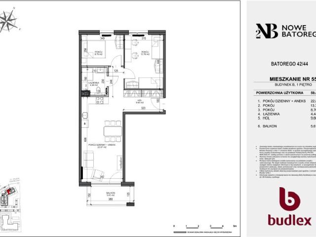 Mieszkanie 59,4m²