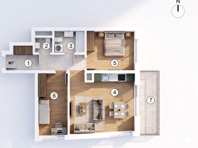 Mieszkanie 59,64 m², Chorzów