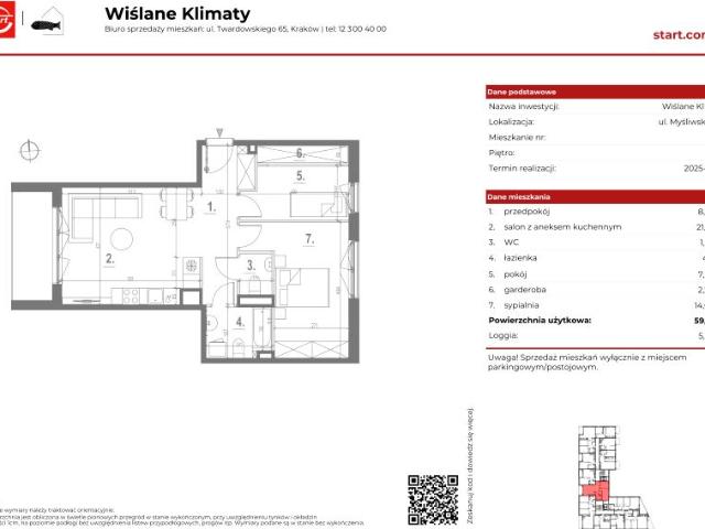 Mieszkanie 60,1m²