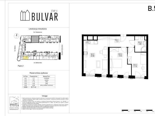 Mieszkanie 59,7m²