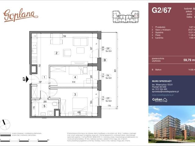 Mieszkanie 59,8m²