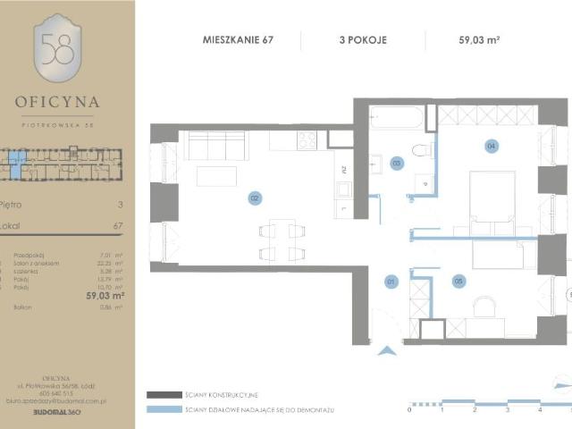 Mieszkanie 59m²
