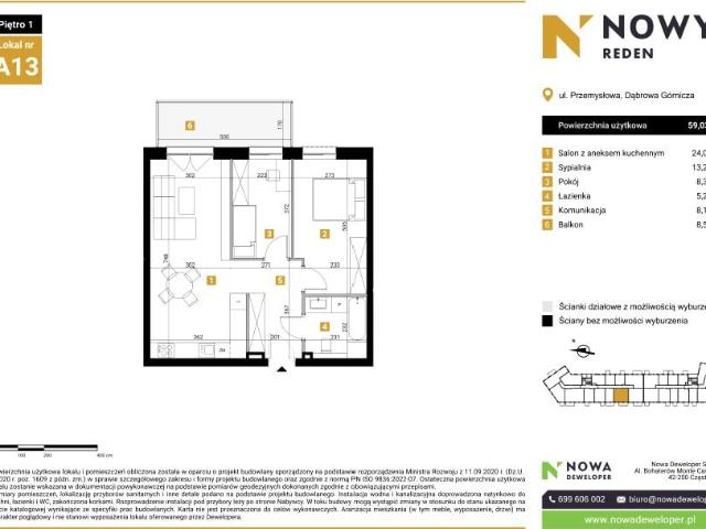 Mieszkanie 59m²