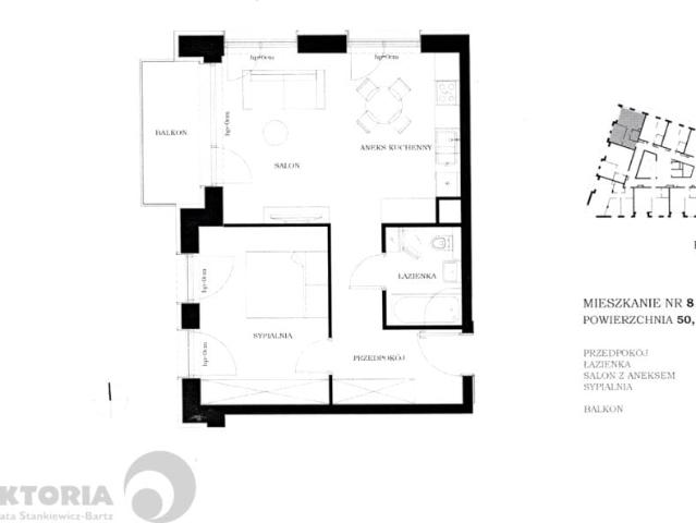 Mieszkanie 50,15 m², Szczecin