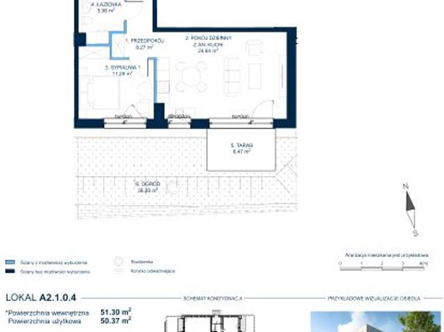 Mieszkanie 50,4m²