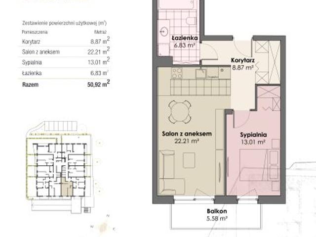 Mieszkanie 50,9m²