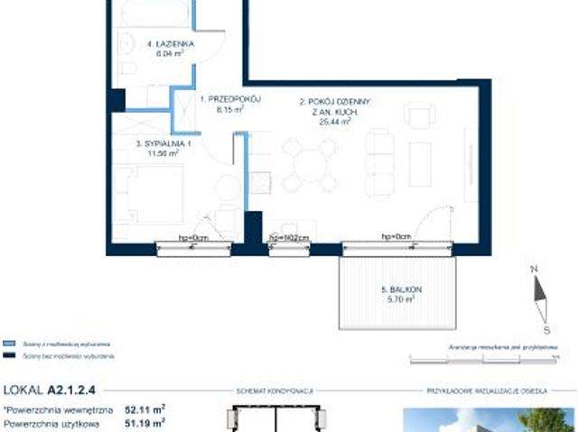 Mieszkanie 51,2m²