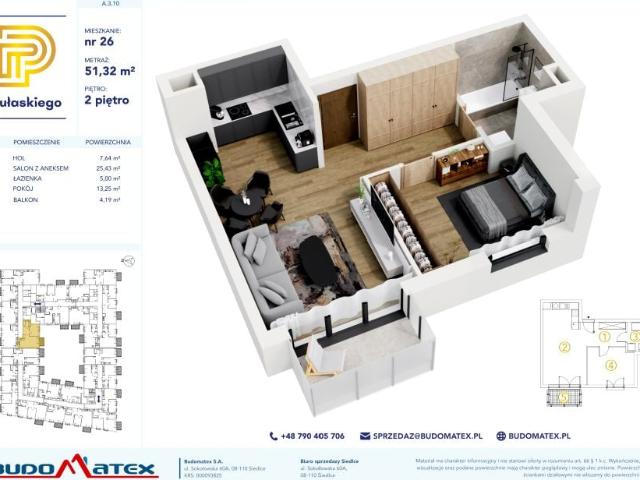 Mieszkanie 51,3m²