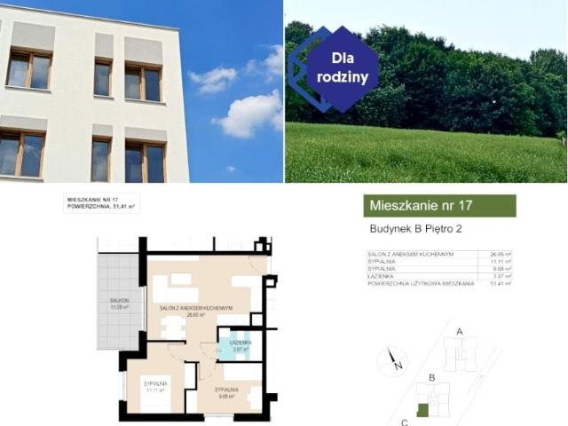Mieszkanie 51,41 m², Kraków