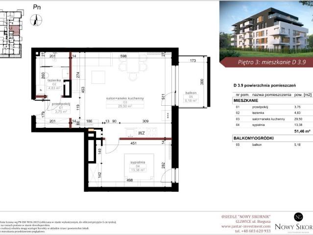 Mieszkanie 51,5m²