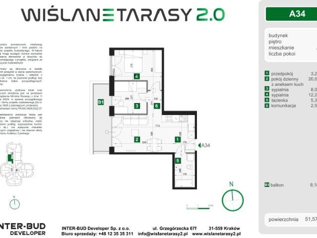 Mieszkanie 51,6m²