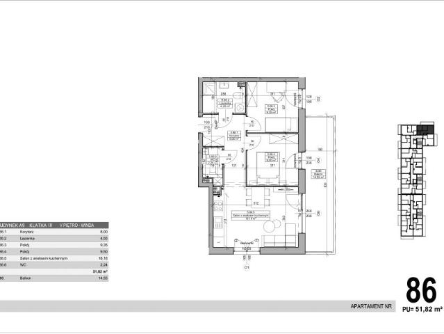 Mieszkanie 51,8m²