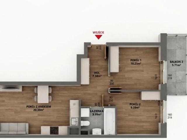 Mieszkanie 52 m², Warszawa