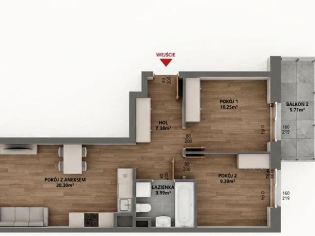 Mieszkanie 52 m², Warszawa