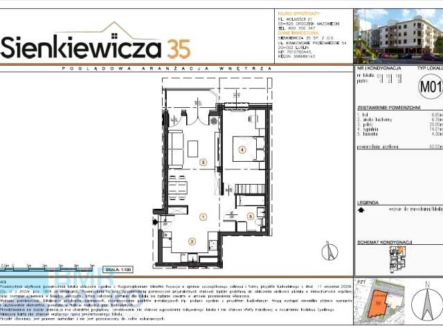 Mieszkanie 52,02 m², Grodzisk Mazowiecki