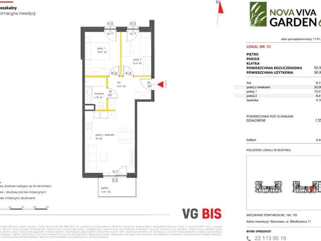 Mieszkanie 52,5m²