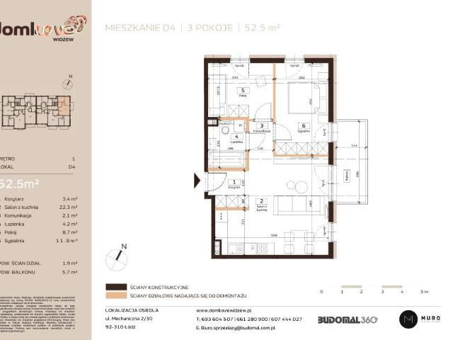 Mieszkanie 52,5m²