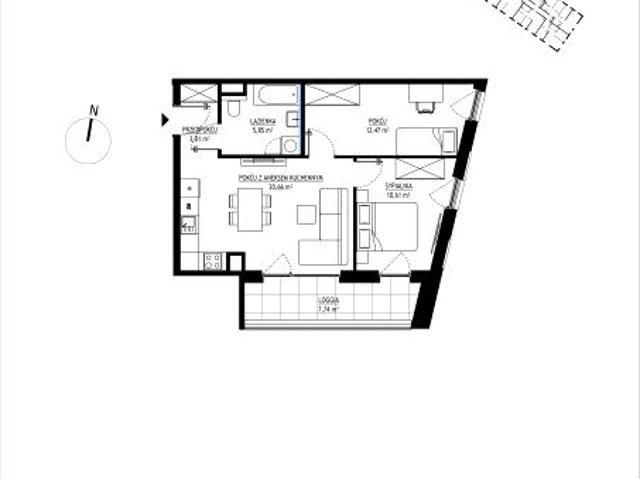 Mieszkanie 52,6m²