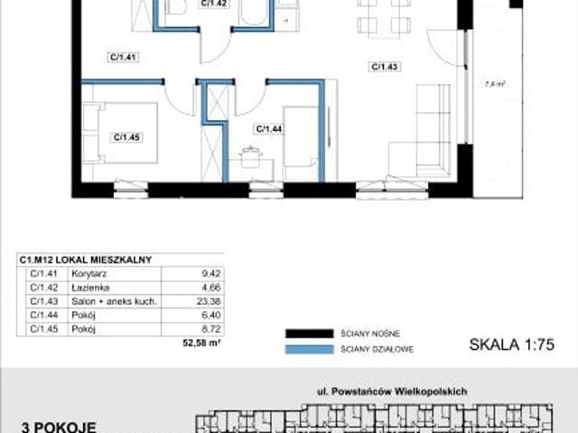 Mieszkanie 52,6m²