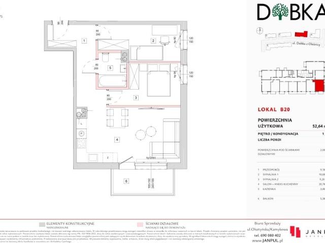 Mieszkanie 52,6m²