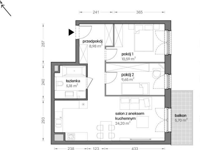 Mieszkanie 52,8m²