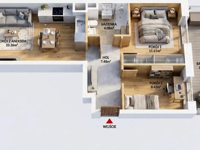 Mieszkanie 53 m², Warszawa