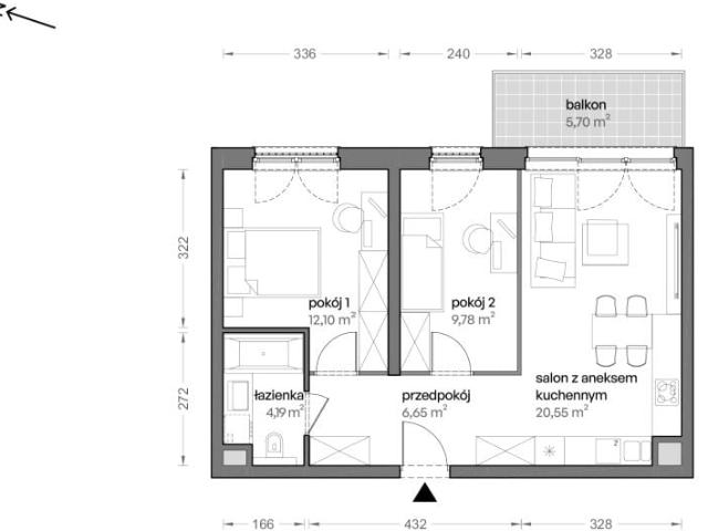 Mieszkanie 53,3m²