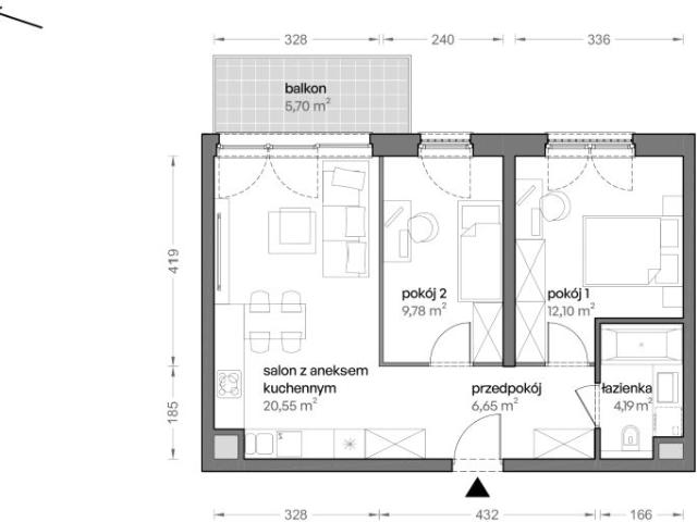Mieszkanie 53,3m²