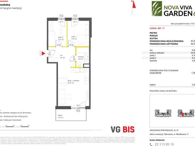 Mieszkanie 53,4m²